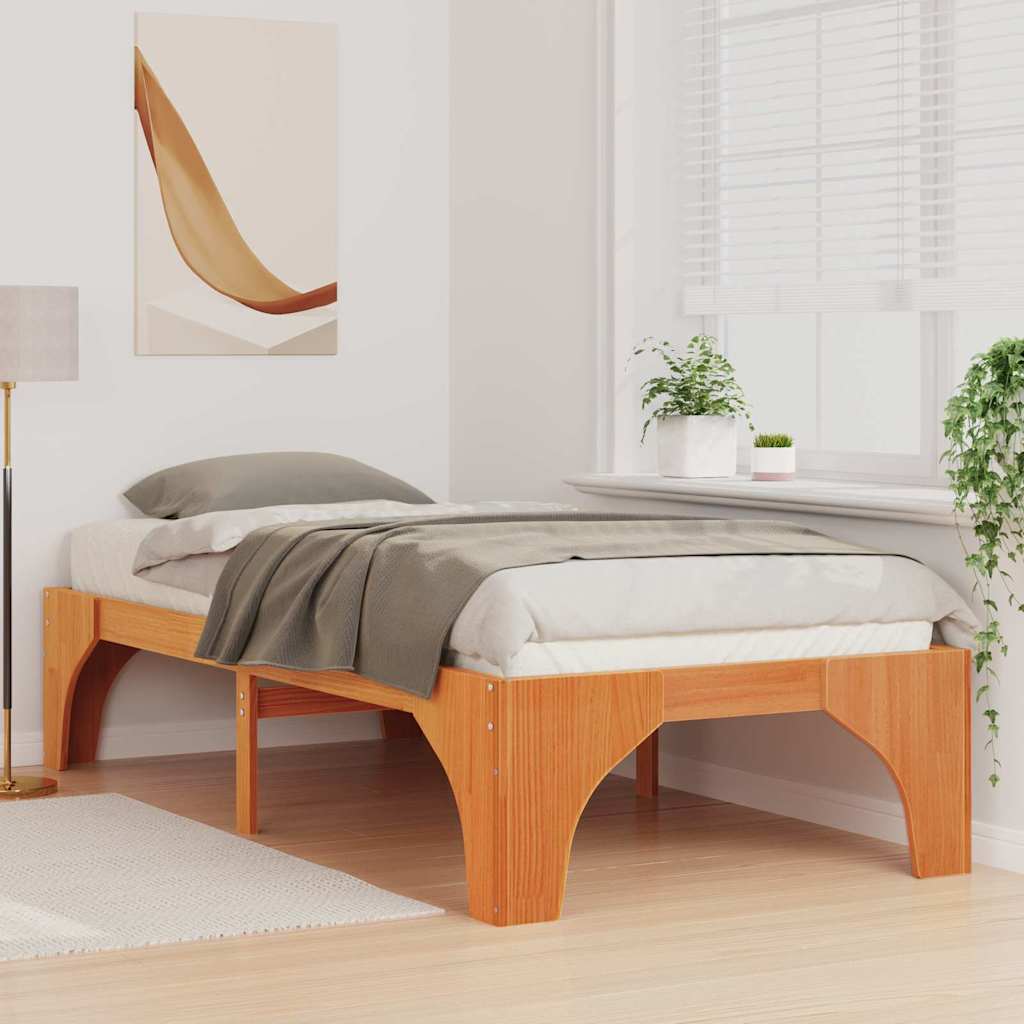 Bedframe Bruin 100 x 200 cm Massief grenenhout is nu te koop bij PeponiXL, paradijselijk wonen!
