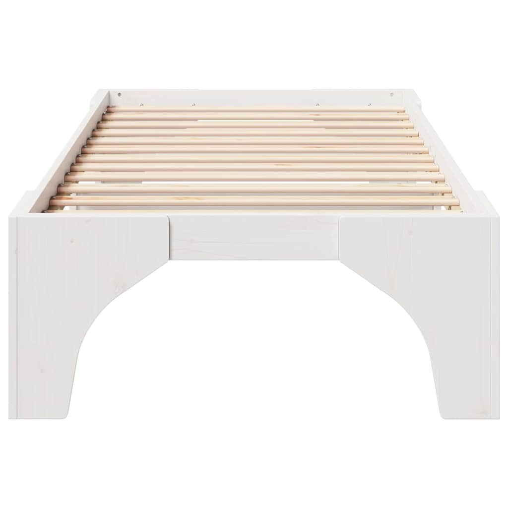 Bedframe Wit 90 x 200 cm Massief grenenhout is nu te koop bij PeponiXL, paradijselijk wonen!