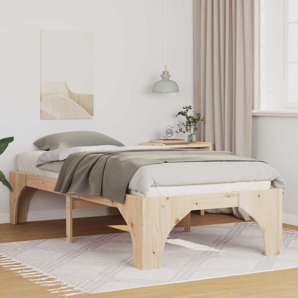 Bedframe Bruin 90 x 190 cm Massief grenenhout is nu te koop bij PeponiXL, paradijselijk wonen!