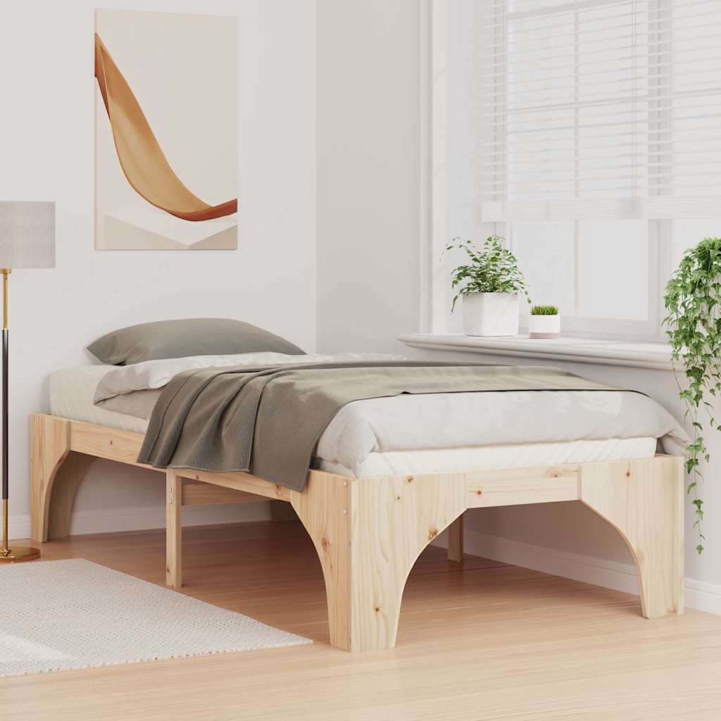 Bedframe Bruin 90 x 190 cm Massief grenenhout is nu te koop bij PeponiXL, paradijselijk wonen!