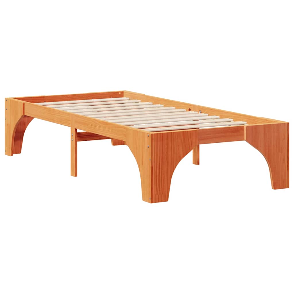 Bedframe Bruin 75 x 190 cm Massief grenenhout is nu te koop bij PeponiXL, paradijselijk wonen!