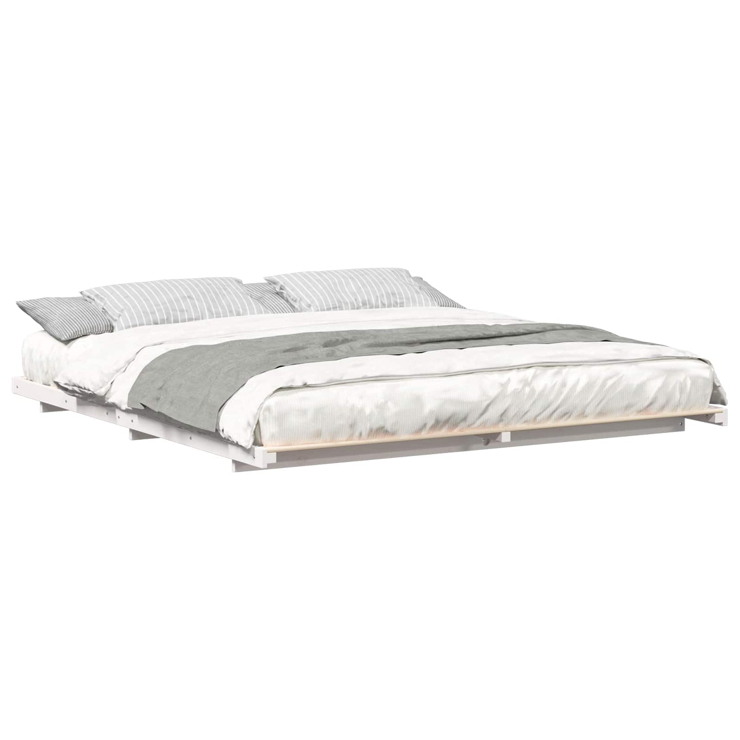 Bedframe Wit 200 x 200 cm Massief grenenhout is nu te koop bij PeponiXL, paradijselijk wonen!
