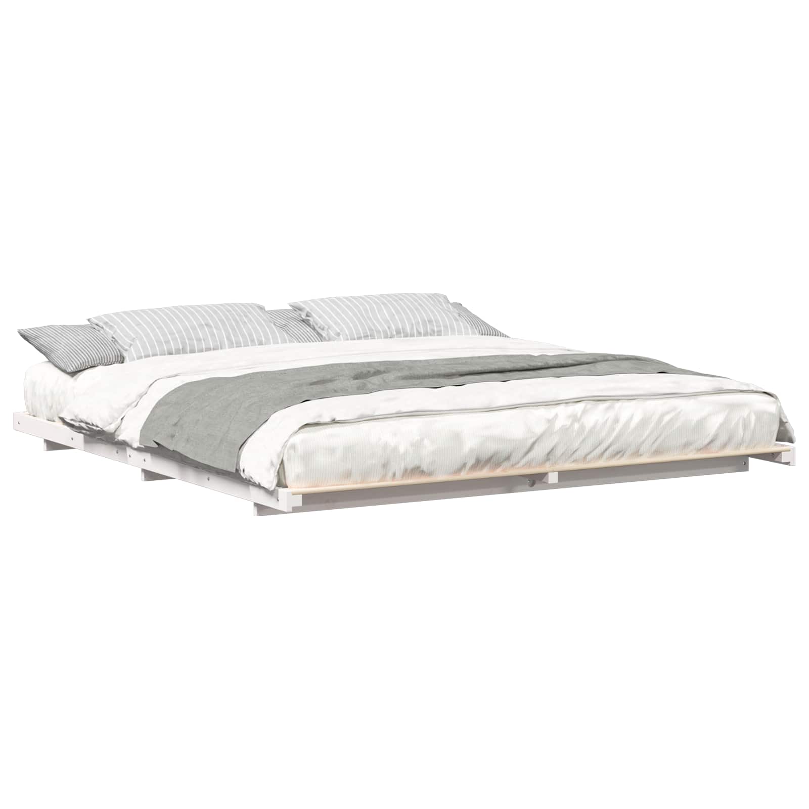 Bedframe Wit 200 x 200 cm Massief grenenhout is nu te koop bij PeponiXL, paradijselijk wonen!