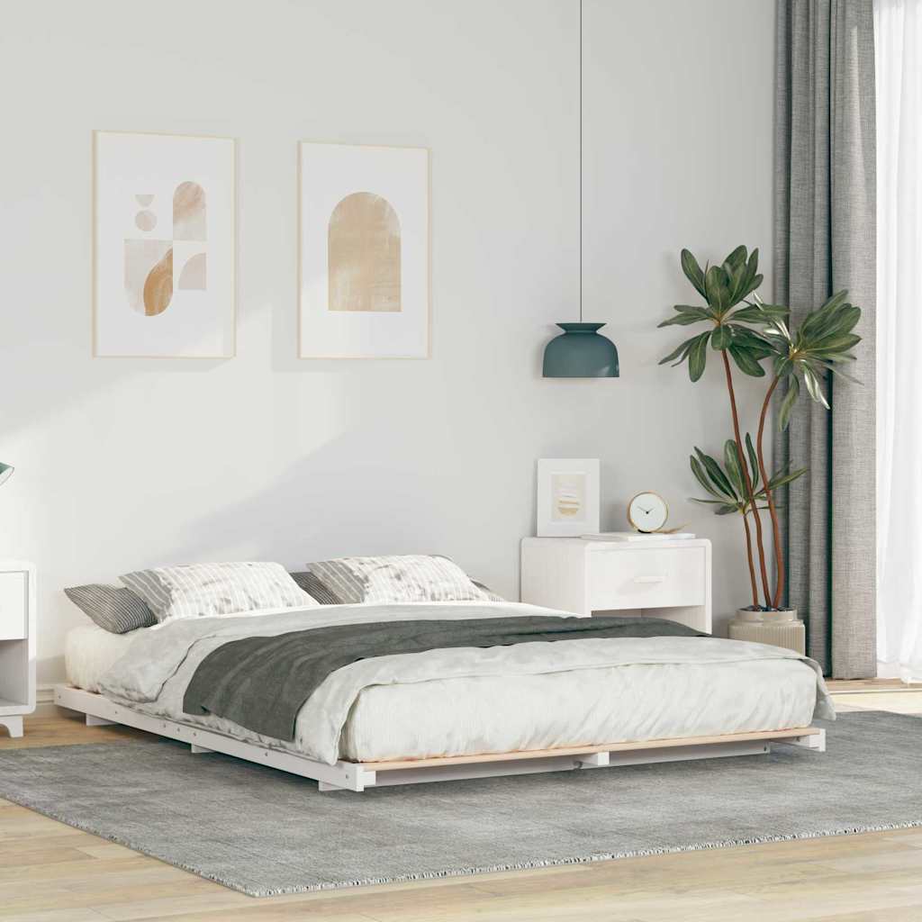Bedframe Wit 150 x 200 cm Massief grenenhout is nu te koop bij PeponiXL, paradijselijk wonen!