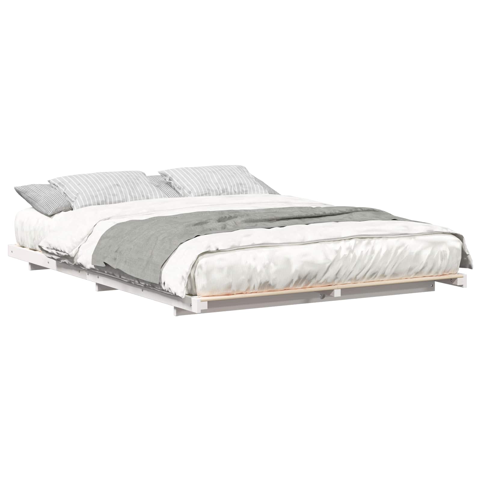 Bedframe Wit 140 x 200 cm Massief grenenhout is nu te koop bij PeponiXL, paradijselijk wonen!