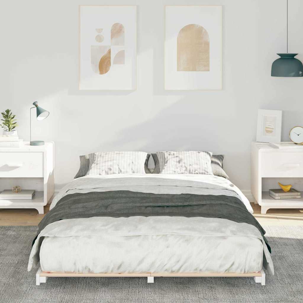 Bedframe Wit 140 x 190 cm Massief grenenhout is nu te koop bij PeponiXL, paradijselijk wonen!