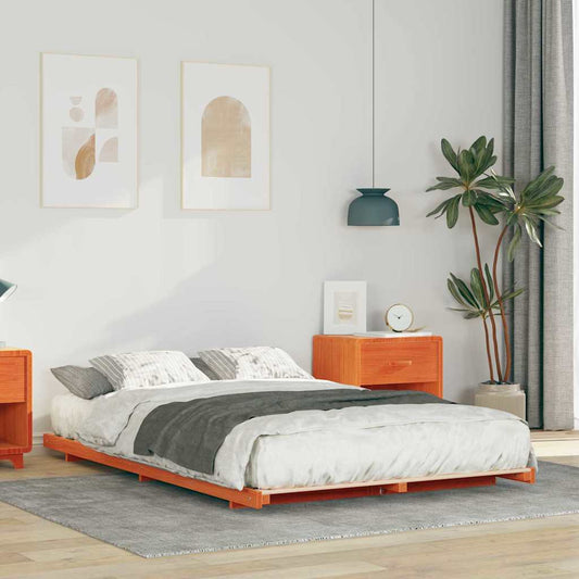 Bedframe Wasbruin 140 x 190 cm Massief grenenhout is nu te koop bij PeponiXL, paradijselijk wonen!