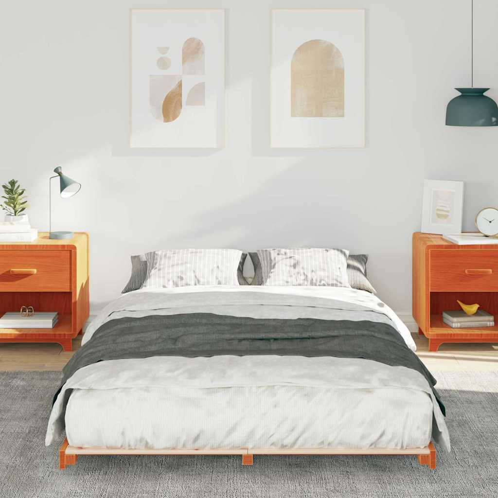 Bedframe Wasbruin 140 x 190 cm Massief grenenhout is nu te koop bij PeponiXL, paradijselijk wonen!