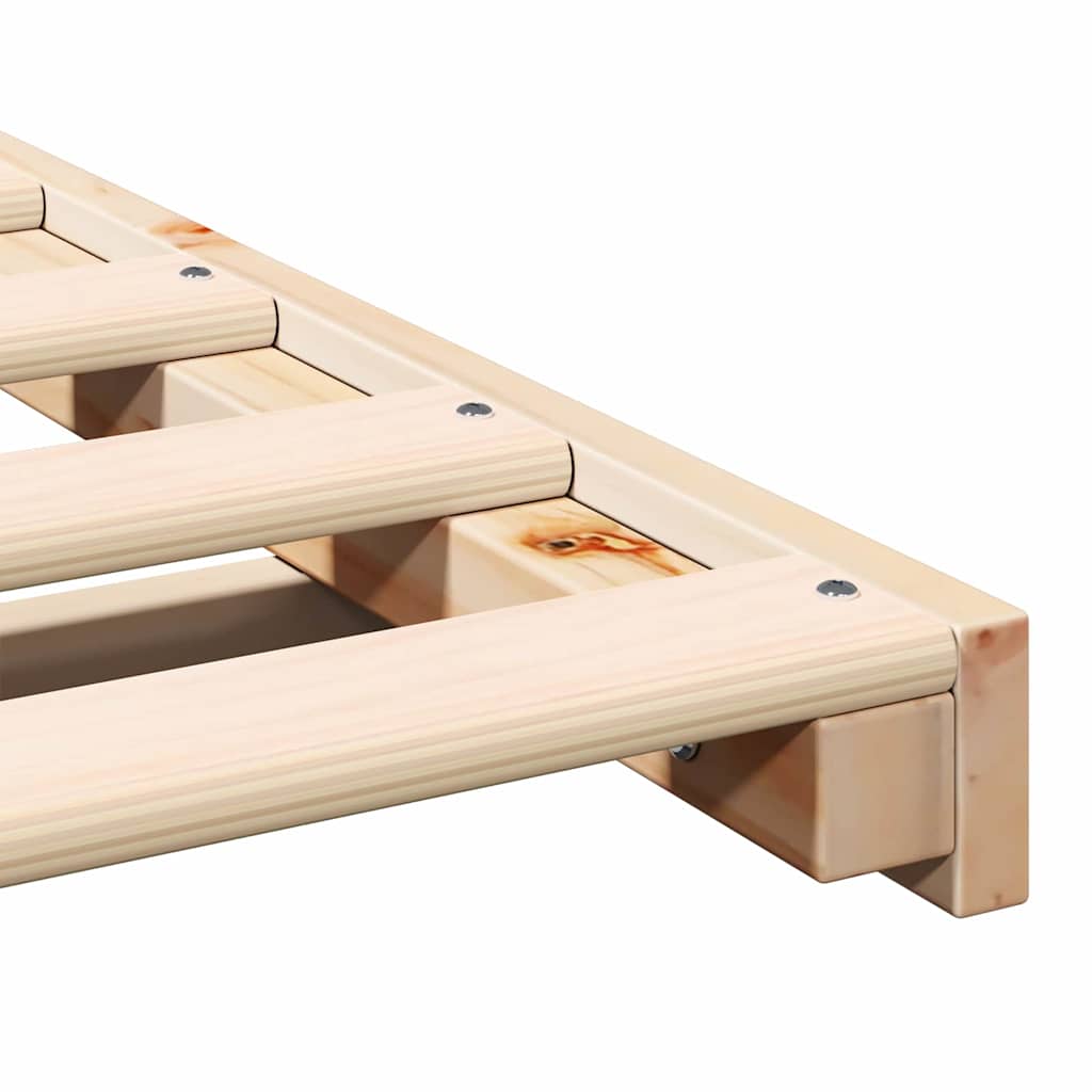 Bedframe Bruin 135 x 190 cm Massief grenenhout is nu te koop bij PeponiXL, paradijselijk wonen!