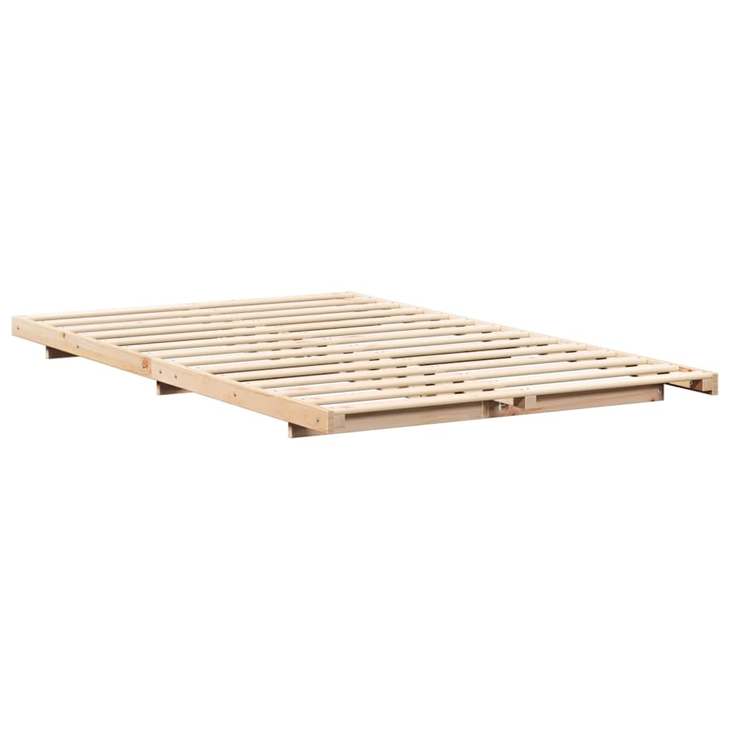 Bedframe Bruin 135 x 190 cm Massief grenenhout is nu te koop bij PeponiXL, paradijselijk wonen!