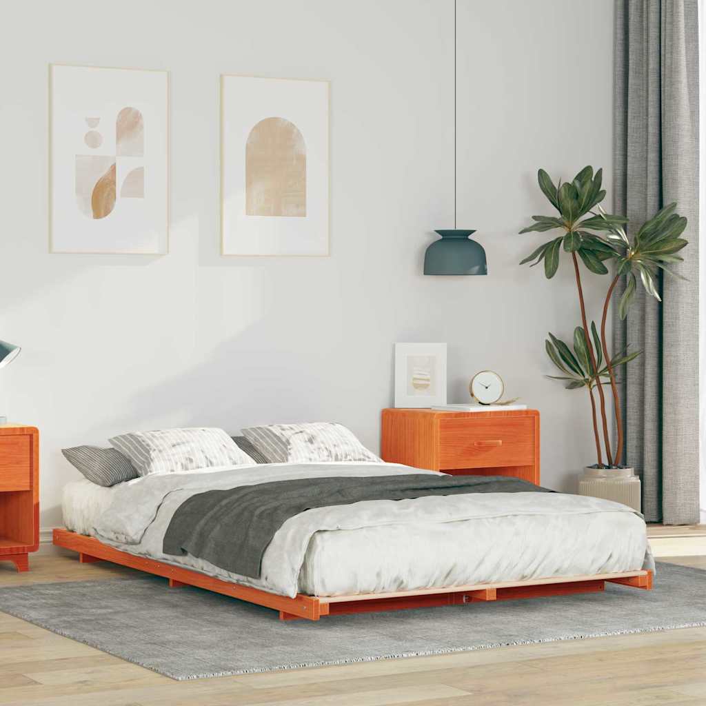 Bedframe Wasbruin 135 x 190 cm Massief grenenhout is nu te koop bij PeponiXL, paradijselijk wonen!