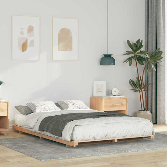 Bedframe Bruin 120 x 190 cm Massief grenenhout is nu te koop bij PeponiXL, paradijselijk wonen!