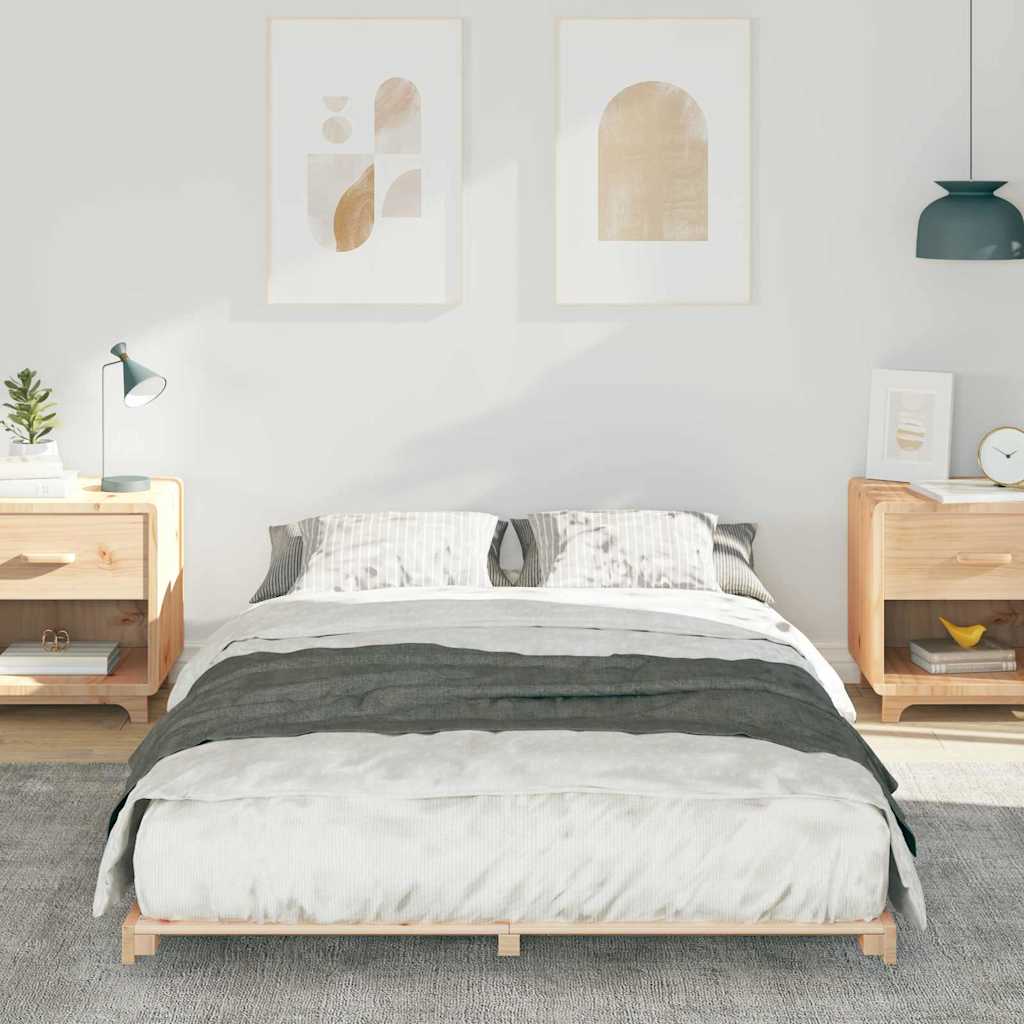 Bedframe Bruin 120 x 190 cm Massief grenenhout is nu te koop bij PeponiXL, paradijselijk wonen!