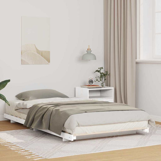 Bedframe Wit 90 x 200 cm Massief grenenhout is nu te koop bij PeponiXL, paradijselijk wonen!