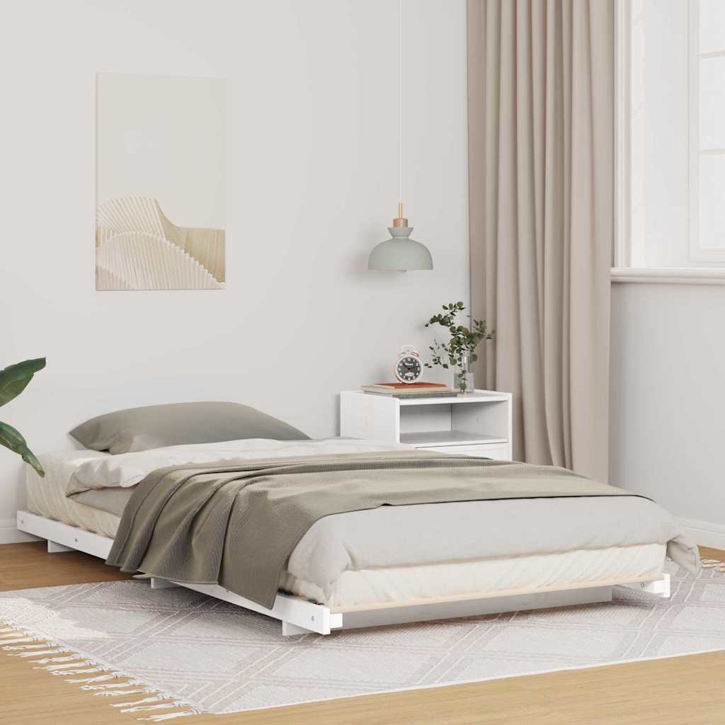 Bedframe Wit 90 x 210 cm Massief grenenhout is nu te koop bij PeponiXL, paradijselijk wonen!