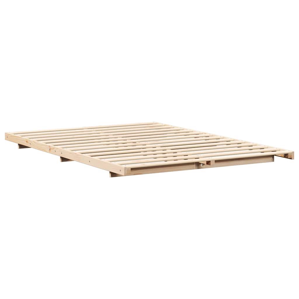 Bedframe Bruin 140 x 210 cm Massief grenenhout is nu te koop bij PeponiXL, paradijselijk wonen!