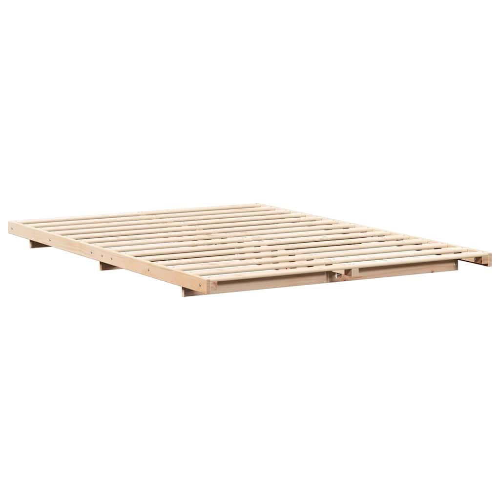 Bedframe Bruin 140 x 210 cm Massief grenenhout is nu te koop bij PeponiXL, paradijselijk wonen!