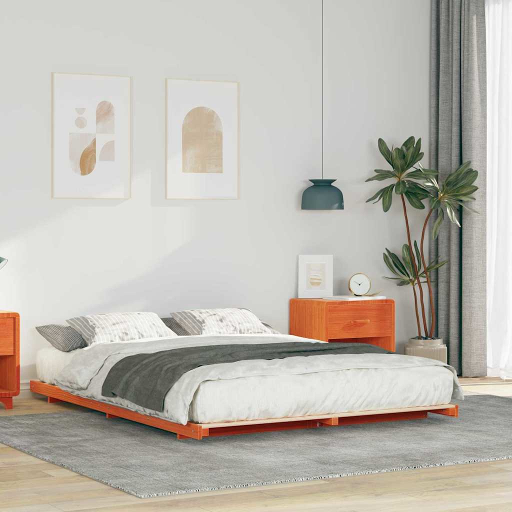 Bedframe Wasbruin 140 x 210 cm Massief grenenhout is nu te koop bij PeponiXL, paradijselijk wonen!