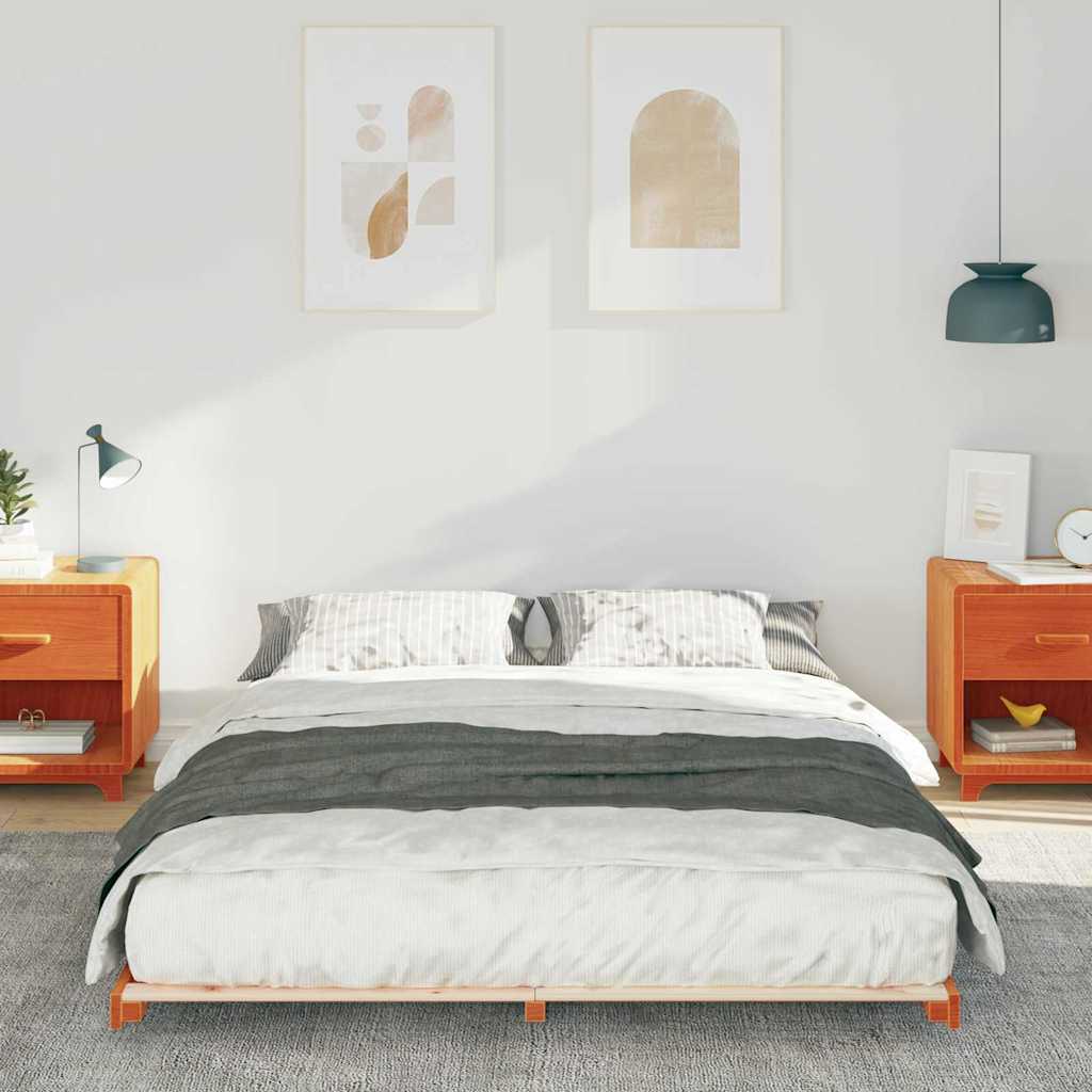 Bedframe Wasbruin 140 x 210 cm Massief grenenhout is nu te koop bij PeponiXL, paradijselijk wonen!