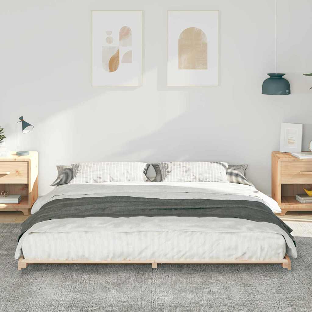 Bedframe Bruin 180 x 210 cm Massief grenenhout is nu te koop bij PeponiXL, paradijselijk wonen!