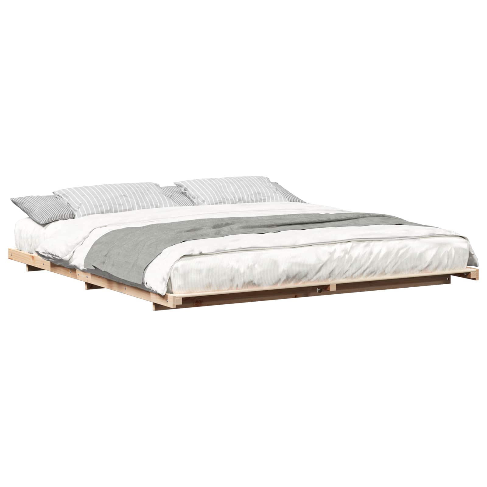 Bedframe Bruin 180 x 210 cm Massief grenenhout is nu te koop bij PeponiXL, paradijselijk wonen!
