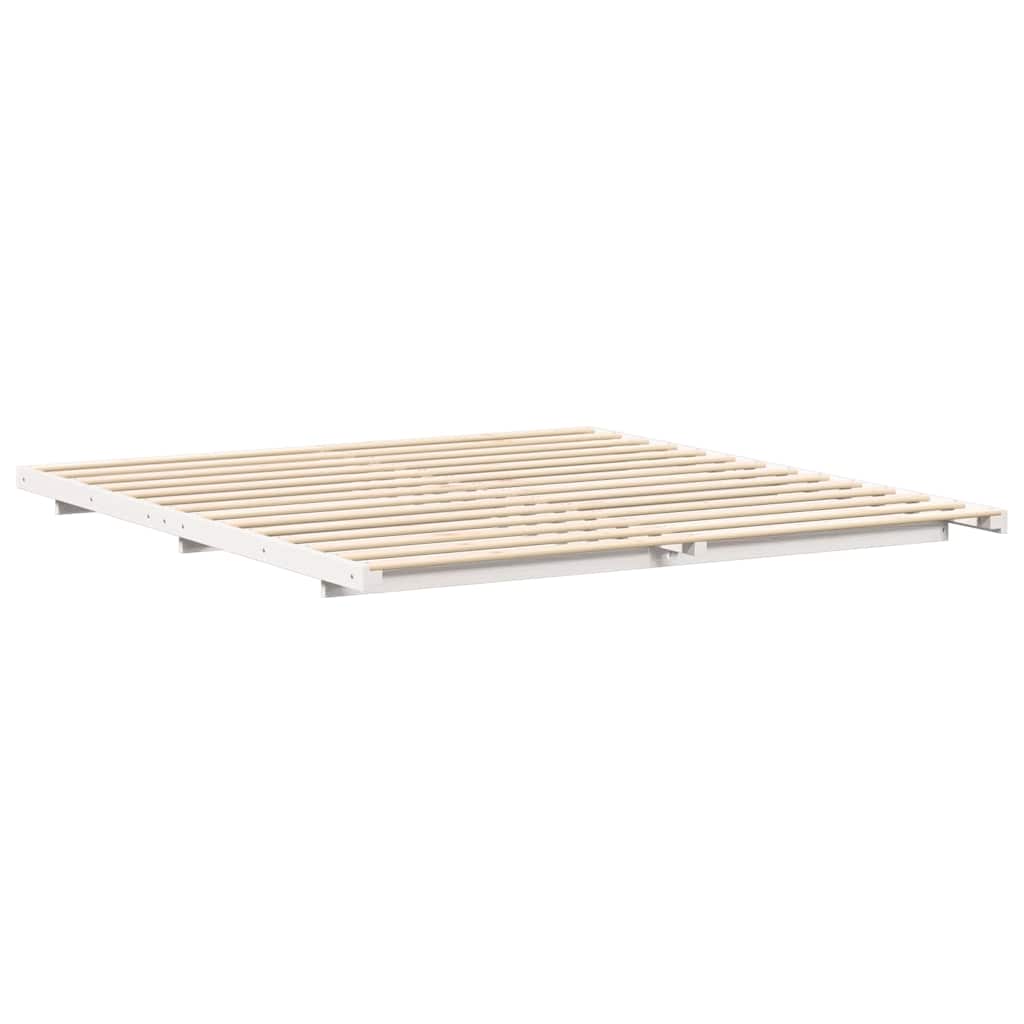 Bedframe Wit 200 x 210 cm Massief grenenhout is nu te koop bij PeponiXL, paradijselijk wonen!