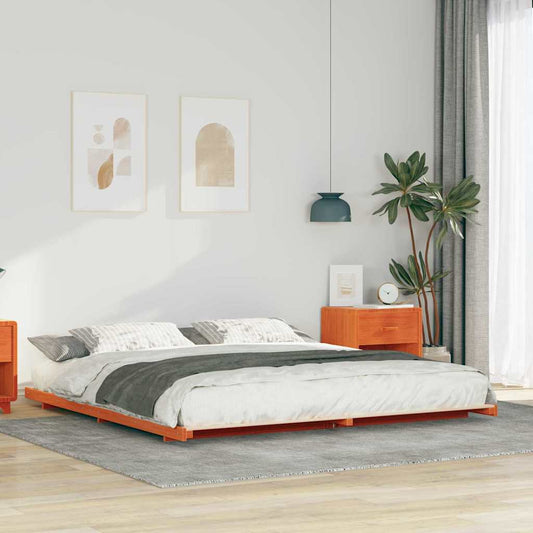 Bedframe Wasbruin 200 x 210 cm Massief grenenhout is nu te koop bij PeponiXL, paradijselijk wonen!