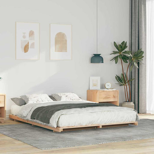 Bedframe Bruin 140 x 220 cm Massief grenenhout is nu te koop bij PeponiXL, paradijselijk wonen!