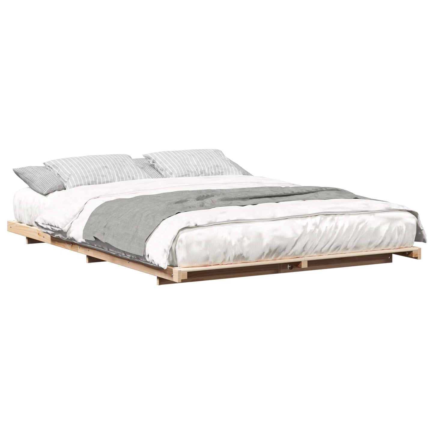 Bedframe Bruin 140 x 220 cm Massief grenenhout is nu te koop bij PeponiXL, paradijselijk wonen!