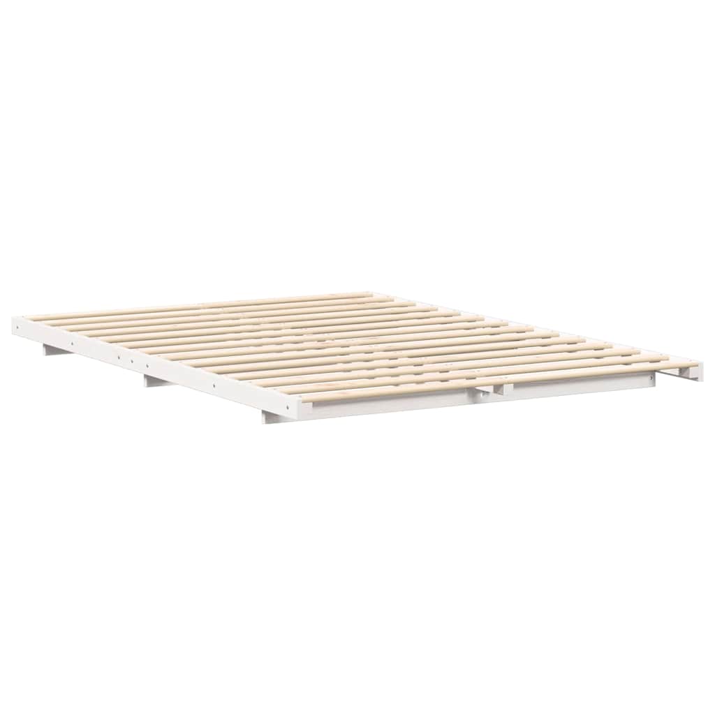Bedframe Wit 140 x 220 cm Massief grenenhout is nu te koop bij PeponiXL, paradijselijk wonen!