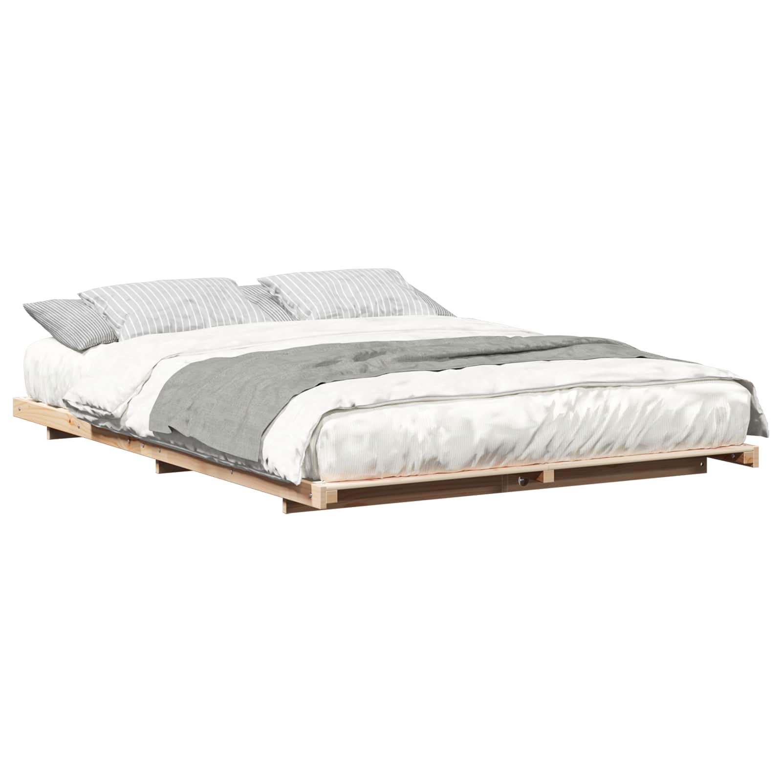 Bedframe Bruin 160 x 220 cm Massief grenenhout is nu te koop bij PeponiXL, paradijselijk wonen!