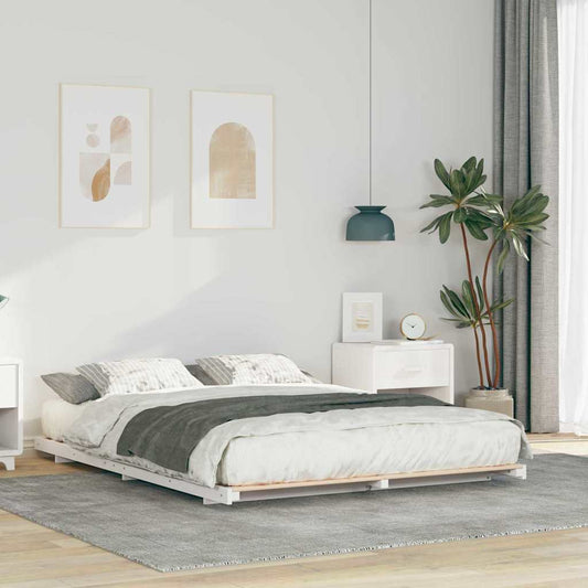 Bedframe Wit 160 x 220 cm Massief grenenhout is nu te koop bij PeponiXL, paradijselijk wonen!