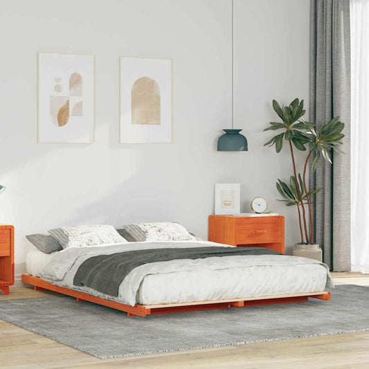 Bedframe Wasbruin 160 x 220 cm Massief grenenhout is nu te koop bij PeponiXL, paradijselijk wonen!