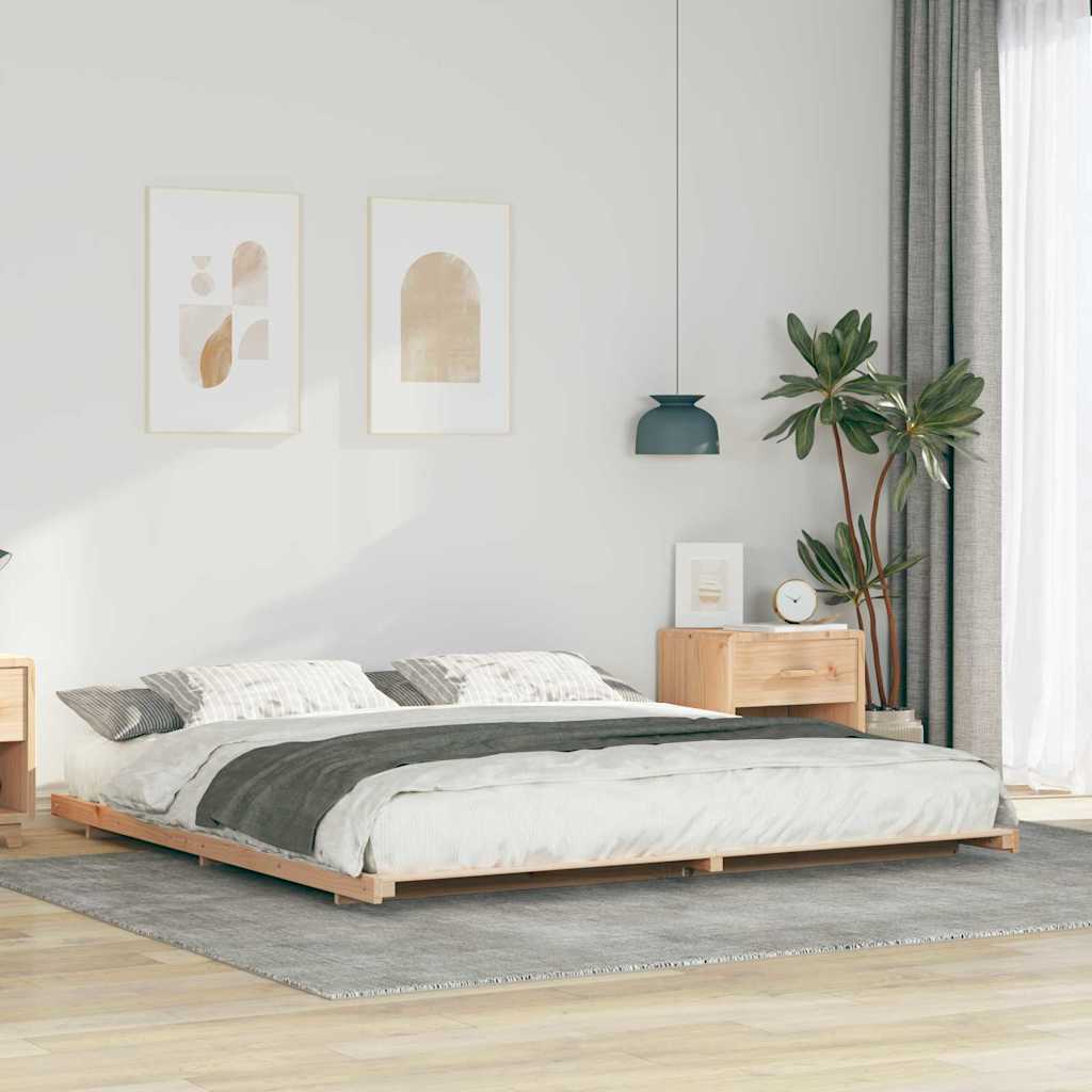 Bedframe Bruin 180 x 220 cm Massief grenenhout is nu te koop bij PeponiXL, paradijselijk wonen!