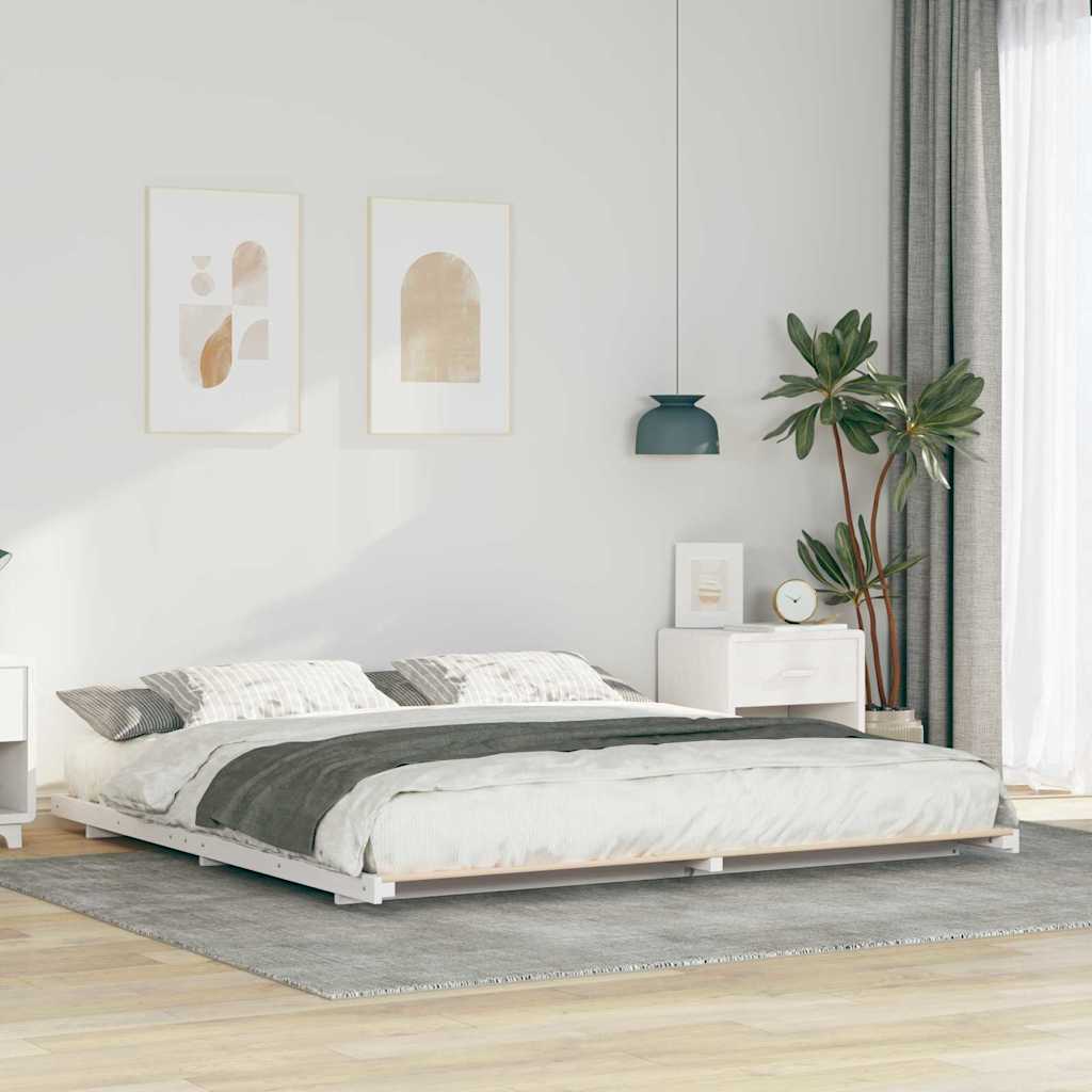 Bedframe Wit 180 x 220 cm Massief grenenhout is nu te koop bij PeponiXL, paradijselijk wonen!