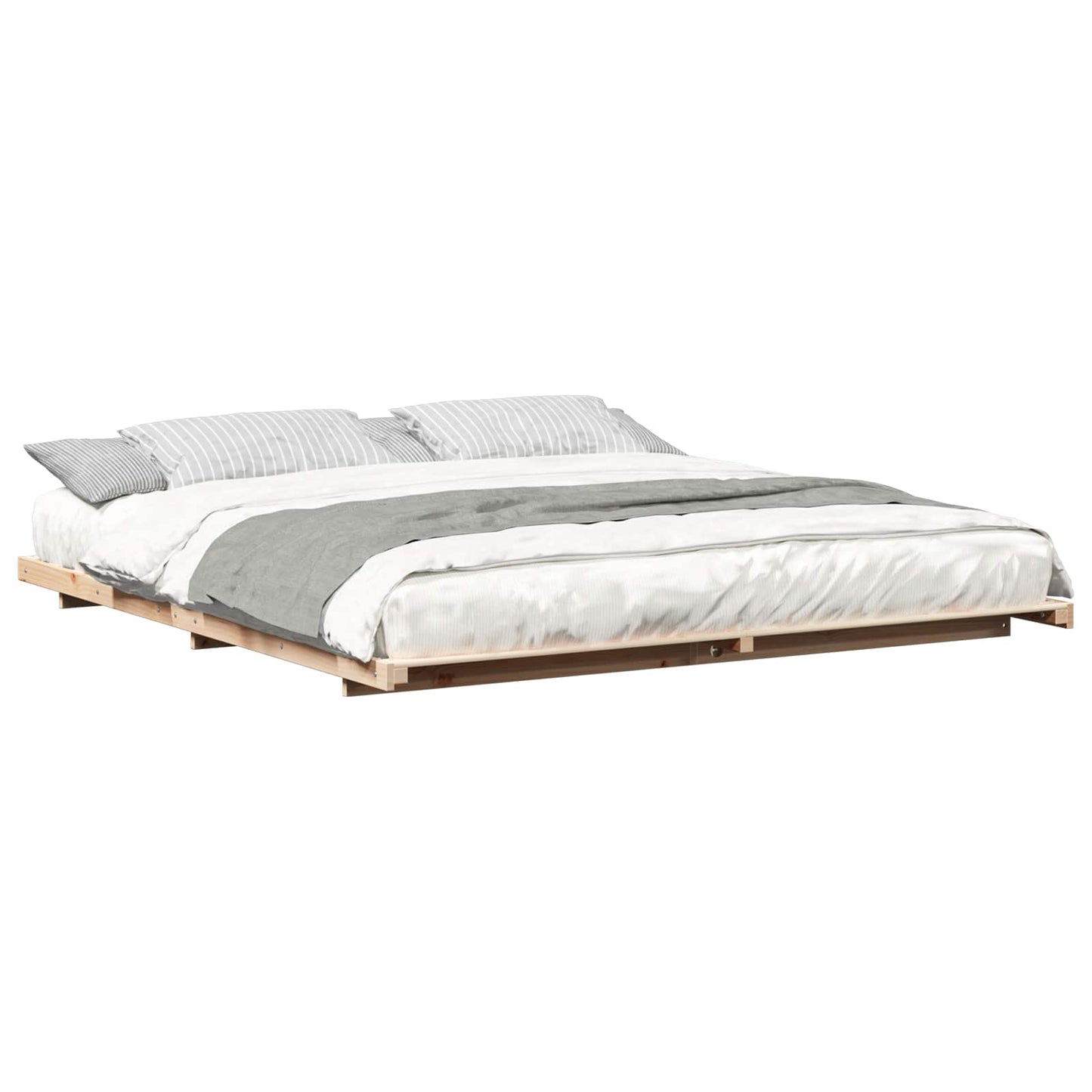 Bedframe Bruin 200 x 220 cm Massief grenenhout is nu te koop bij PeponiXL, paradijselijk wonen!
