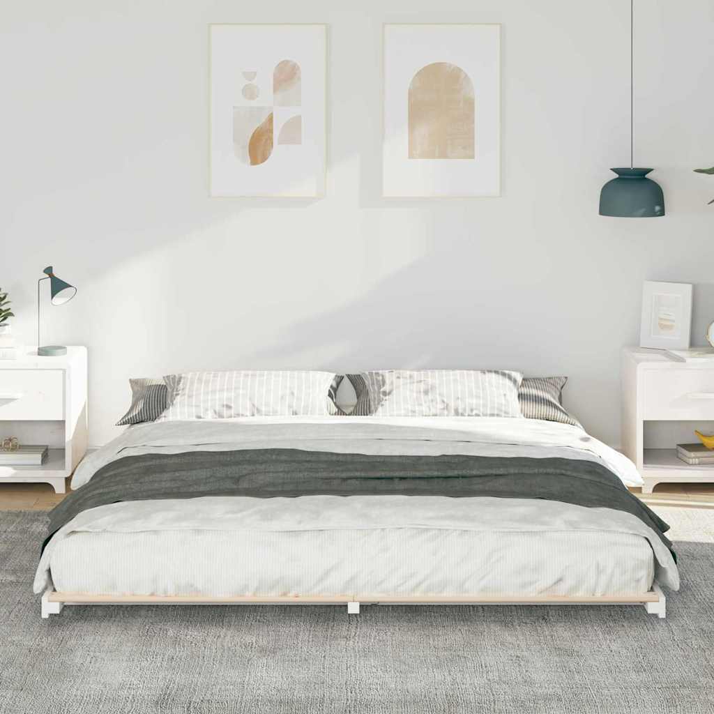 Bedframe Wit 200 x 220 cm Massief grenenhout is nu te koop bij PeponiXL, paradijselijk wonen!