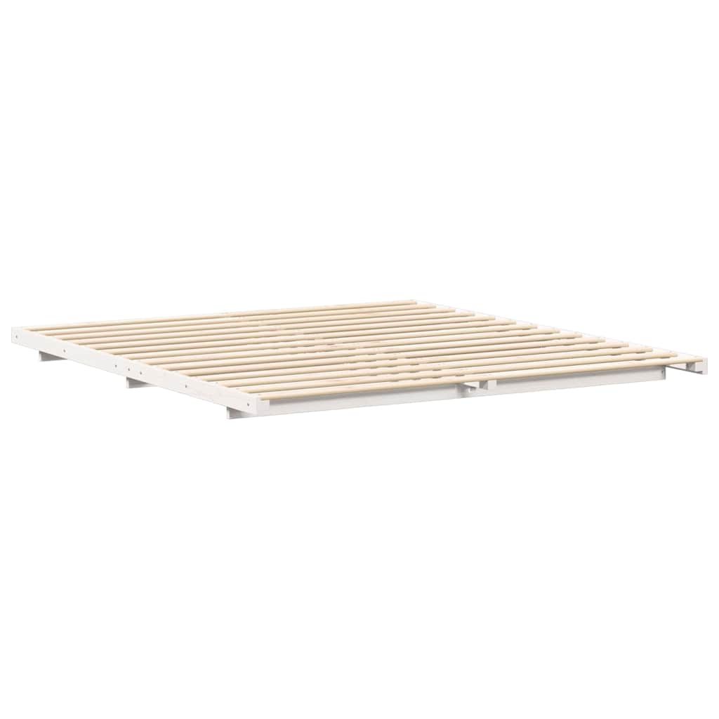 Bedframe Wit 200 x 220 cm Massief grenenhout is nu te koop bij PeponiXL, paradijselijk wonen!