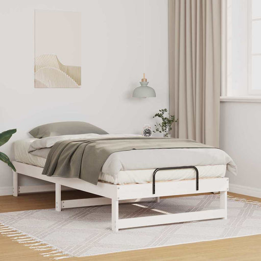 Bedframe Wit 75 x 190 cm Massief grenenhout is nu te koop bij PeponiXL, paradijselijk wonen!