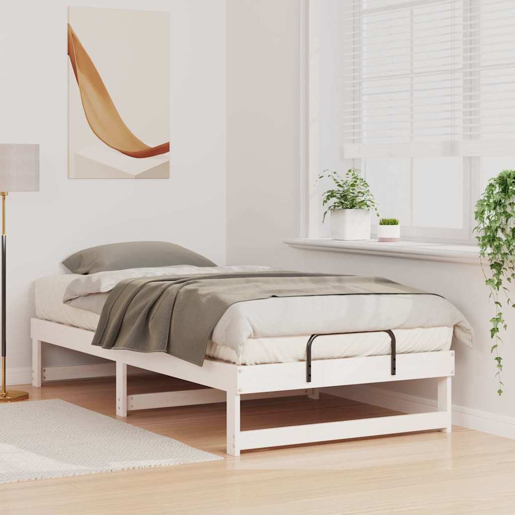 Bedframe Wit 75 x 190 cm Massief grenenhout is nu te koop bij PeponiXL, paradijselijk wonen!