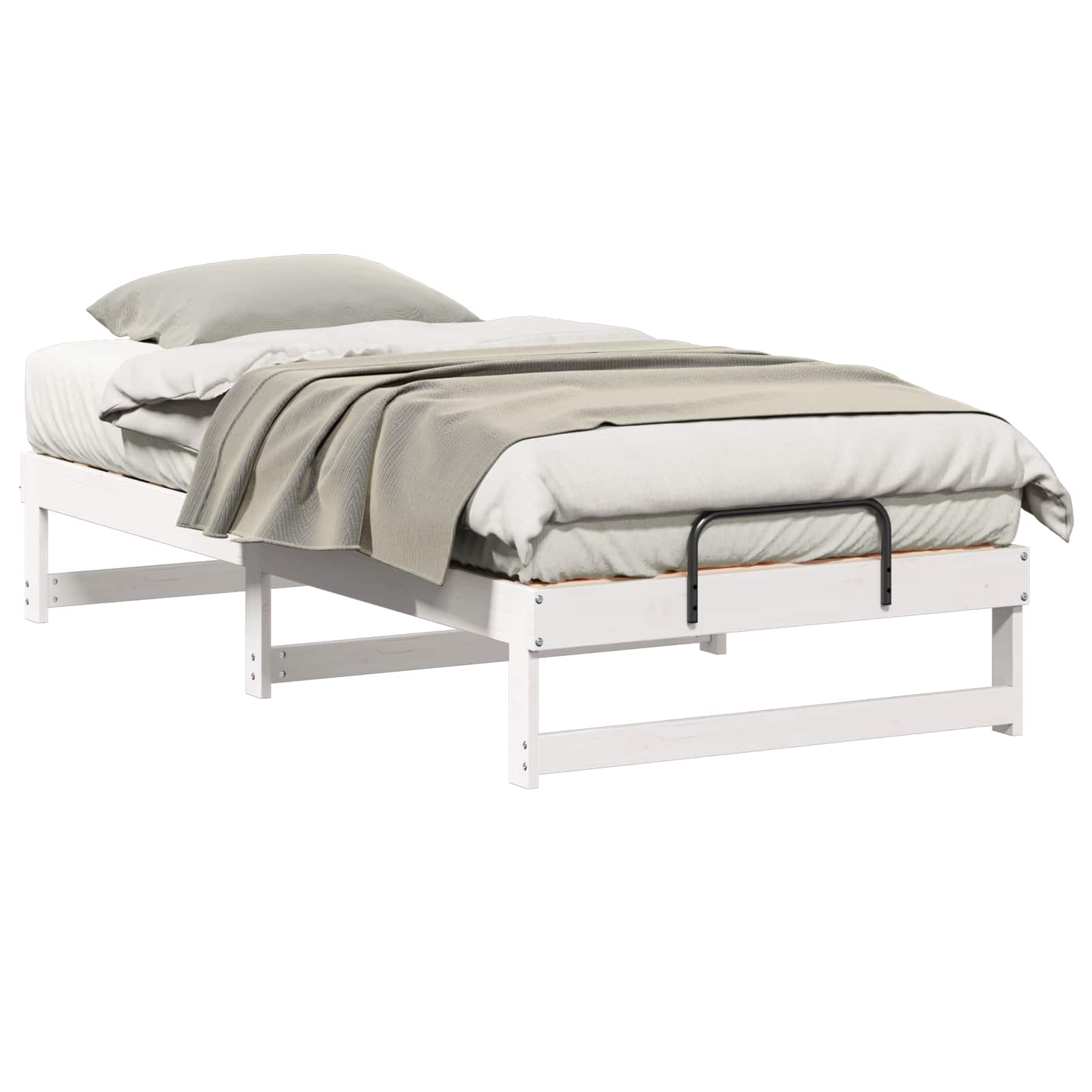 Bedframe Wit 75 x 190 cm Massief grenenhout is nu te koop bij PeponiXL, paradijselijk wonen!