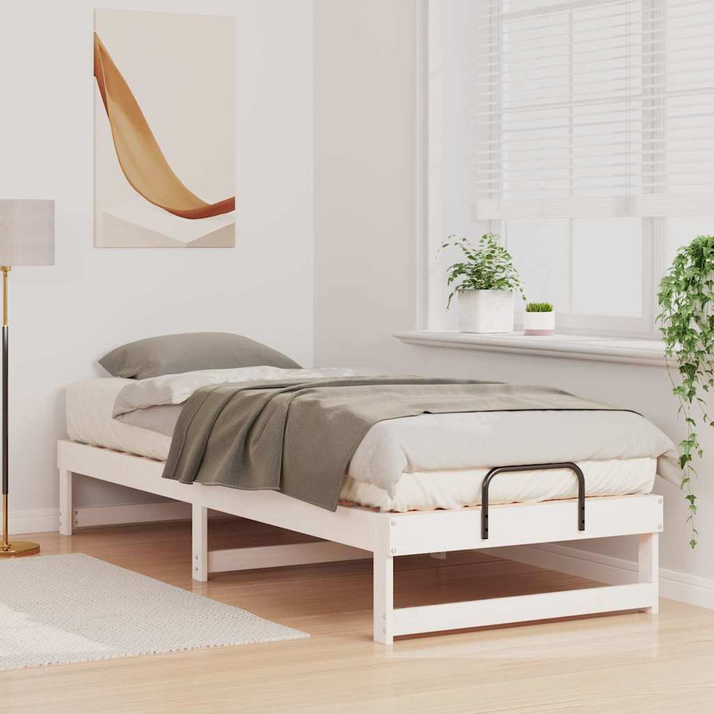 Bedframe Wit 80 x 210 cm Massief grenenhout is nu te koop bij PeponiXL, paradijselijk wonen!