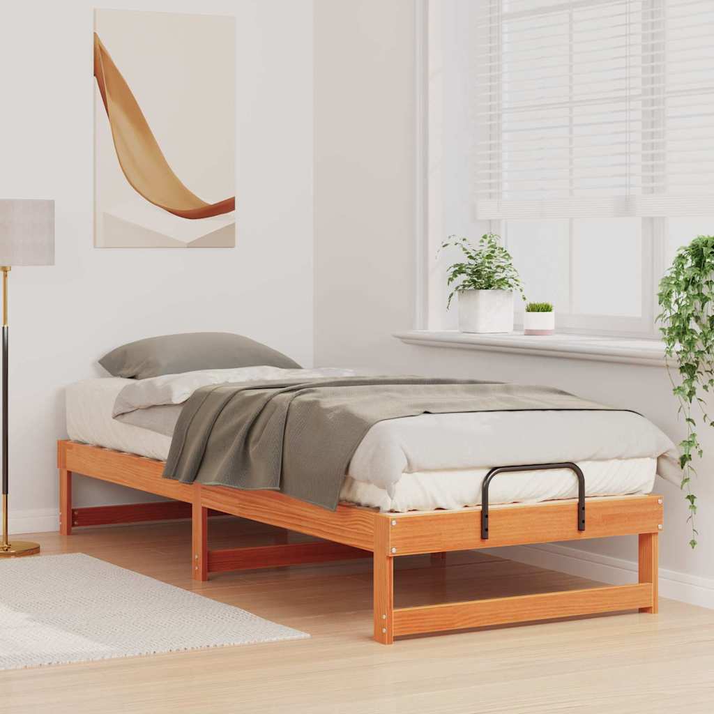 Bedframe Bruin 80 x 210 cm Massief grenenhout is nu te koop bij PeponiXL, paradijselijk wonen!