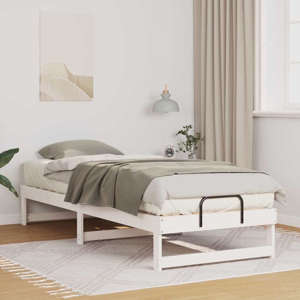 Bedframe Wit 90 x 210 cm Massief grenenhout is nu te koop bij PeponiXL, paradijselijk wonen!