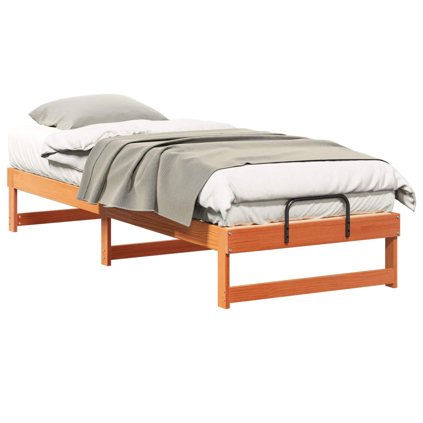 Bedframe Bruin 90 x 210 cm Massief grenenhout is nu te koop bij PeponiXL, paradijselijk wonen!