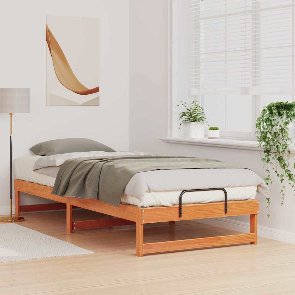Bedframe Bruin 80 x 220 cm Massief grenenhout is nu te koop bij PeponiXL, paradijselijk wonen!