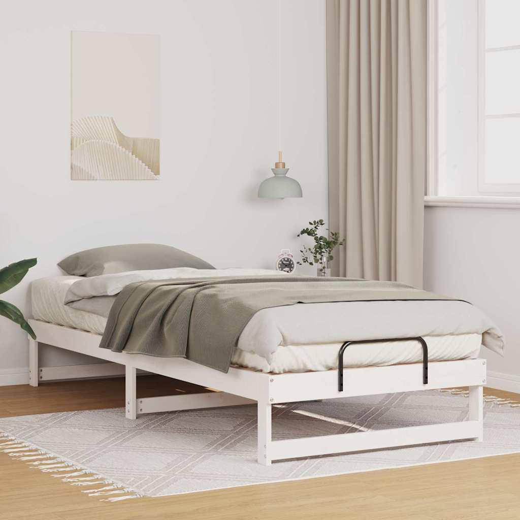 Bedframe Wit 90 x 220 cm Massief grenenhout is nu te koop bij PeponiXL, paradijselijk wonen!