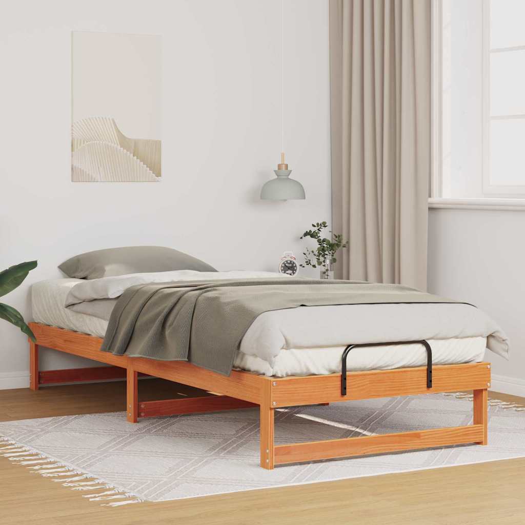 Bedframe Bruin 90 x 220 cm Massief grenenhout is nu te koop bij PeponiXL, paradijselijk wonen!