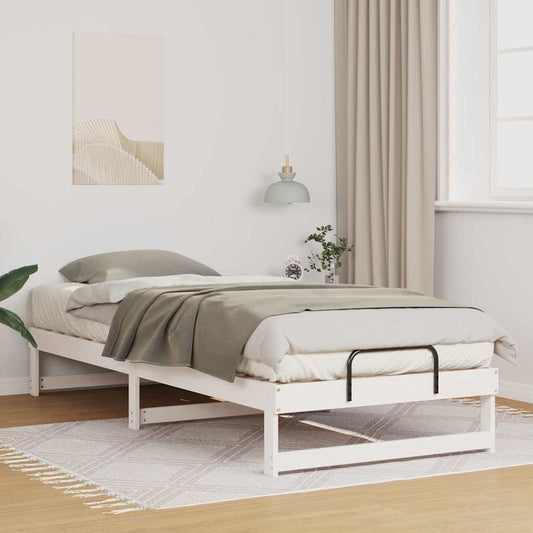 Bedframe Wit 100 x 220 cm Massief grenenhout is nu te koop bij PeponiXL, paradijselijk wonen!