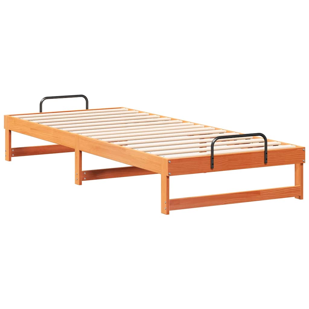 Bedframe Bruin 100 x 220 cm Massief grenenhout is nu te koop bij PeponiXL, paradijselijk wonen!